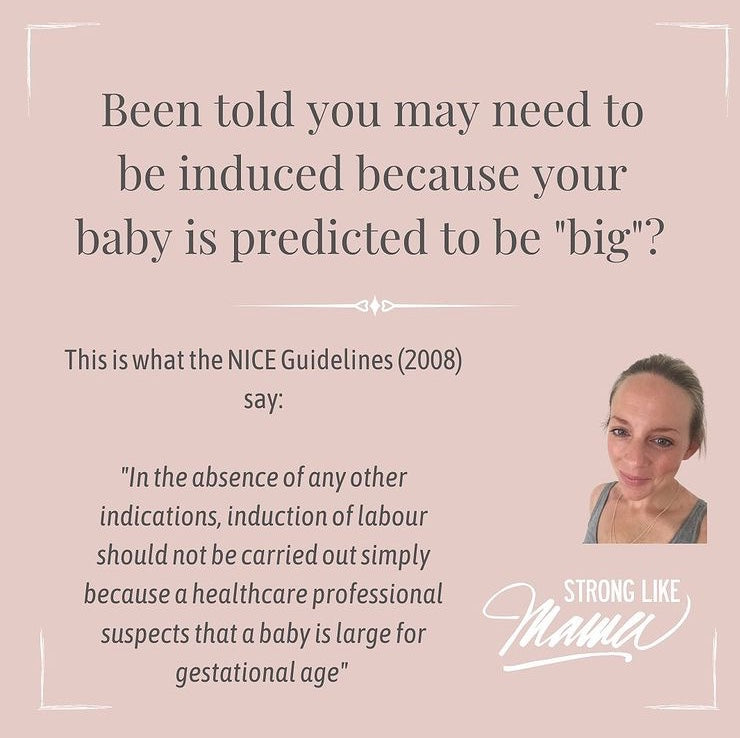 Been told you may need to be induced because your baby is predicted to be big?